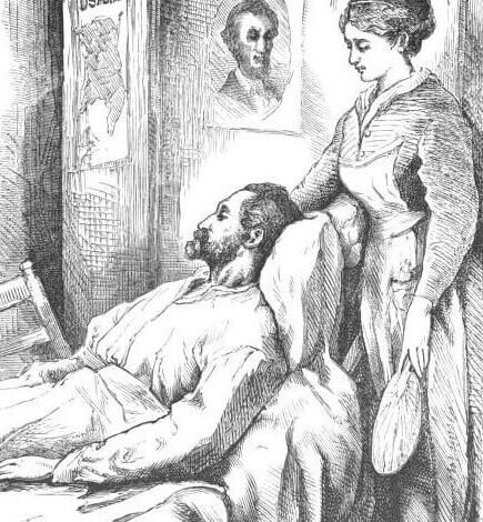 Alcott's illustration of her work during the Civil War, "Hospital Sketches"