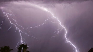 Bidgee, Cloud to ground thunder strikes, Riverina, Australia, 2013