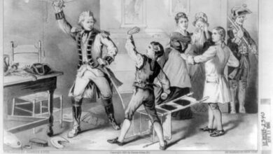 Currier & Ives, Young Andrew Jackson disobeys British officer in 1780