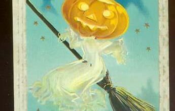 Halloween vintage postcard, 1900