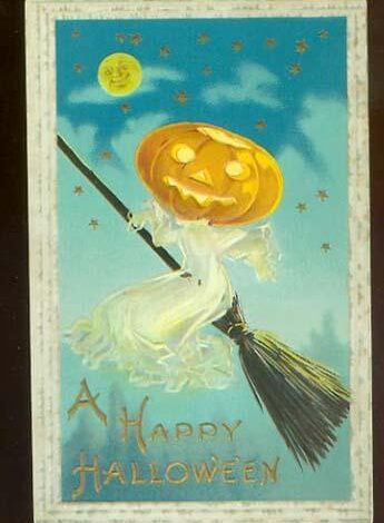 Halloween vintage postcard, 1900