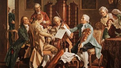 Joseph Haydyn playing string quartets, Op. 20, 1790