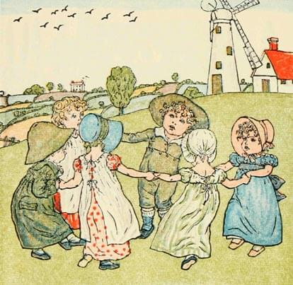 Kate Greenaway's Mother Goose, Ring-a-ring-a-roses, 1881