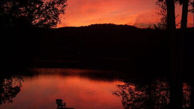 Simon Legris, sunrise at Lake Lovering, Quebec