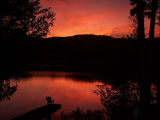 Simon Legris, sunrise at Lake Lovering, Quebec