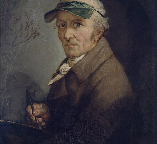 Anton Graff, self-portrait with eye-shade, 1813