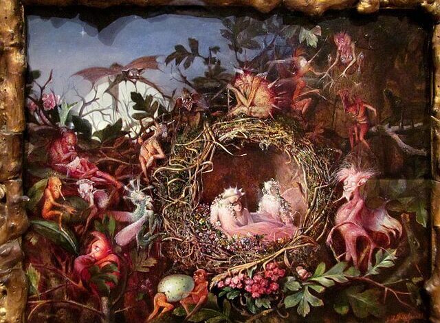 John Anster Fitzgerald, Fairies in a Nest, 1860