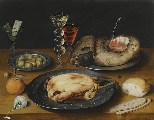 Osias Beert, Still Life of a Roast Chicken