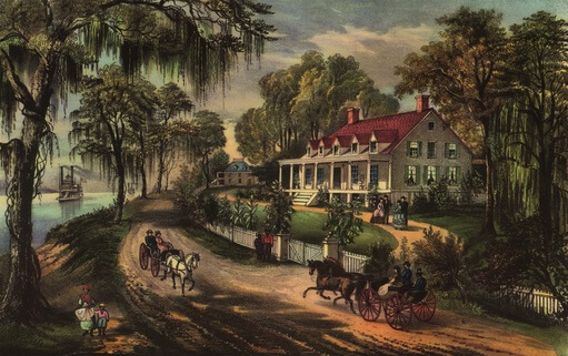 Currier & Ives, Plantation on the Mississippi, 1871