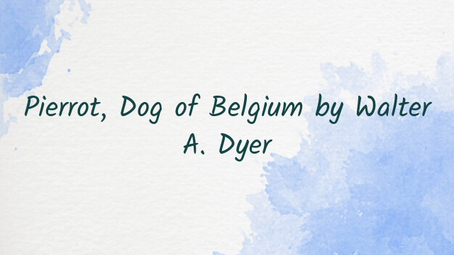 Pierrot, Dog of Belgium by Walter A. Dyer