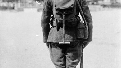 American soldier in fighting equipment, June 1918