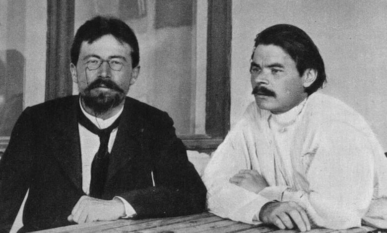 Anton Chekhov and Maxim Gorky in Yalta, 1900