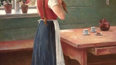 Axel Ender, Girl in the kitchen, before 1920