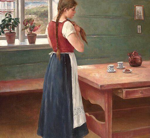 Axel Ender, Girl in the kitchen, before 1920