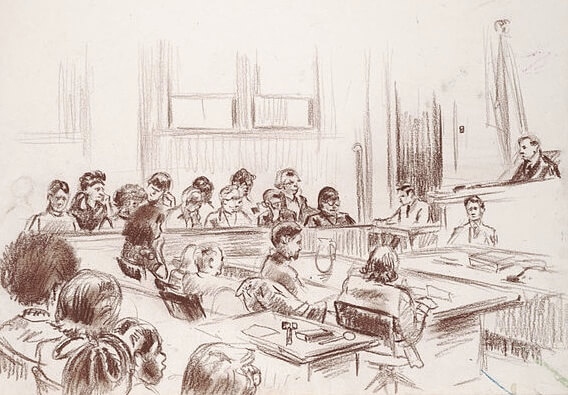 Robert Templeton, Courtroom sketch, 1971