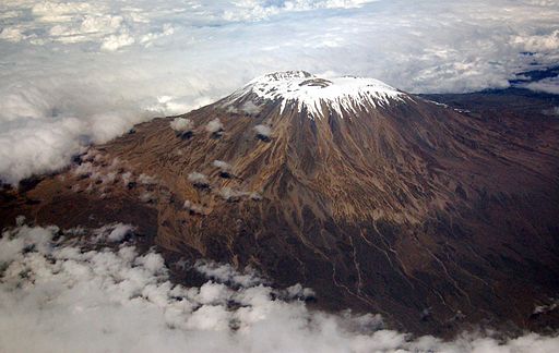 Mt. Kilimanjaro in Africa, near 20,000 feet in elevation