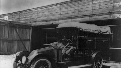 Renault ambulance on Rockwell Field, 1918