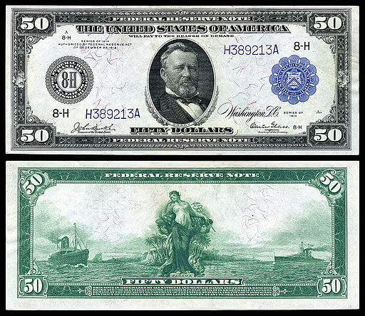 US currency, 1914