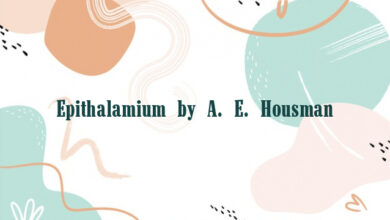 Epithalamium by A. E. Housman