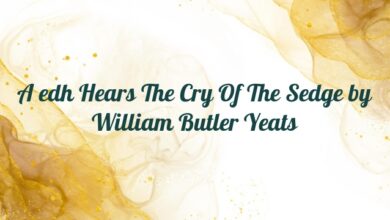 A edh Hears The Cry Of The Sedge by William Butler Yeats